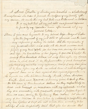 Amos Preston's Will